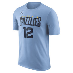 Ja Morant Memphis Grizzlies Jordan Brand 2022/23 Statement Edition Name & Number T-Shirt - Light Blue cheap