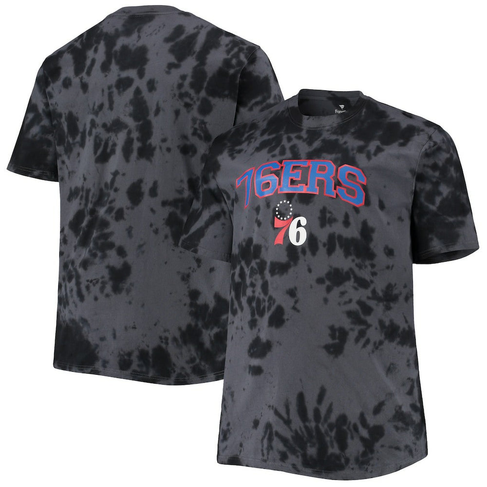 Philadelphia 76ers Big & Tall Marble Dye Tonal Performance T-Shirt - Black sale