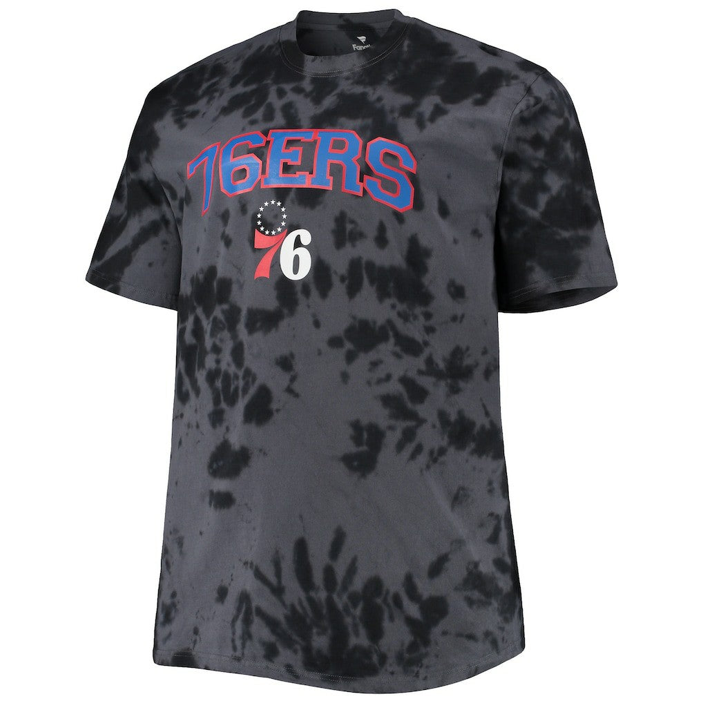 Philadelphia 76ers Big & Tall Marble Dye Tonal Performance T-Shirt - Black sale