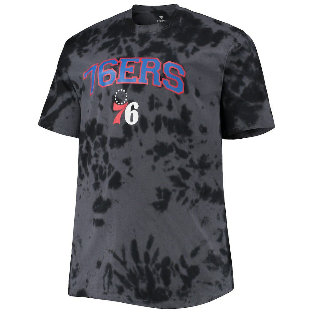Philadelphia 76ers Big & Tall Marble Dye Tonal Performance T-Shirt - Black sale