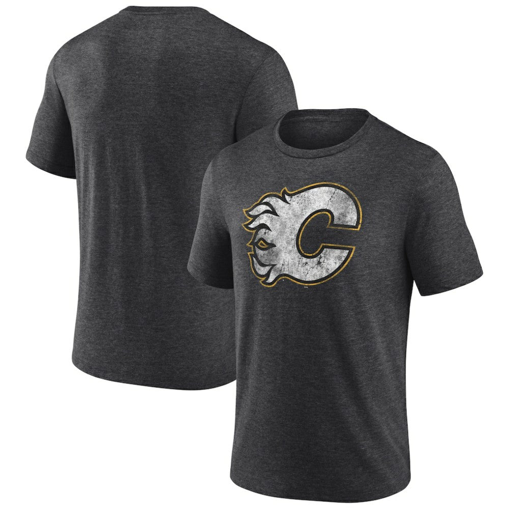 Calgary Flames Wraparound Tri-Blend T-Shirt - Charcoal T-shirts