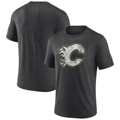 Calgary Flames Wraparound Tri-Blend T-Shirt - Charcoal T-shirts