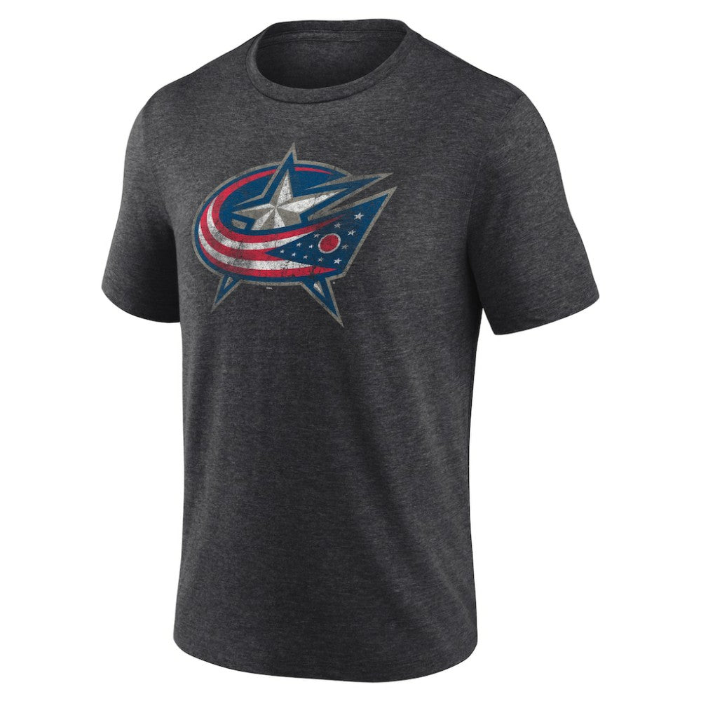 Columbus Blue Jackets Wraparound Tri-Blend T-Shirt - Charcoal T-shirts
