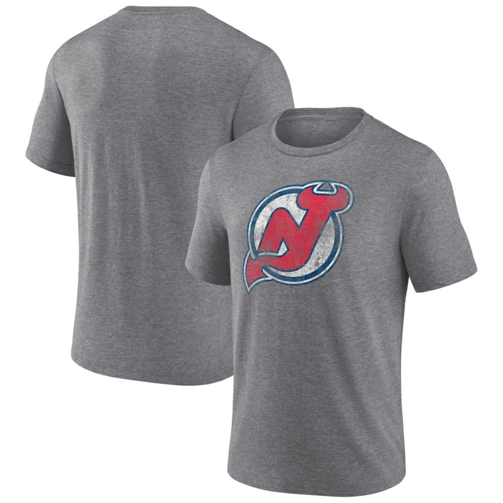 New Jersey Devils Wraparound Tri-Blend T-Shirt - Heather Gray T-shirts
