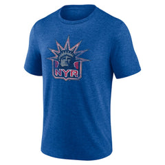 New York Rangers Wraparound Tri-Blend T-Shirt - Blue T-shirts