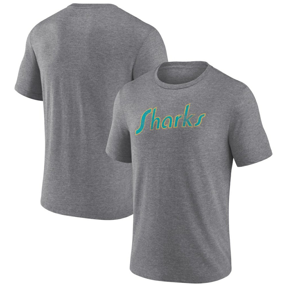 San Jose Sharks Wraparound Tri-Blend T-Shirt - Heather Gray T-shirts