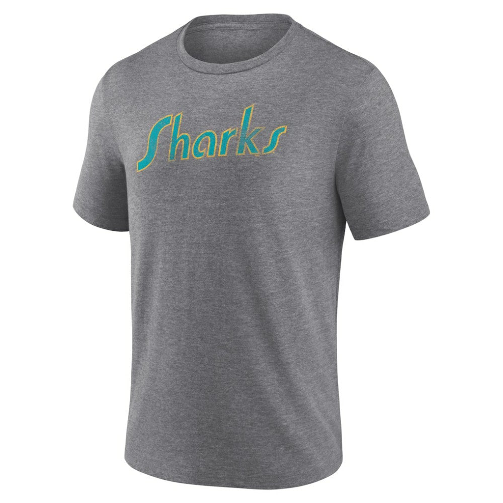 San Jose Sharks Wraparound Tri-Blend T-Shirt - Heather Gray T-shirts