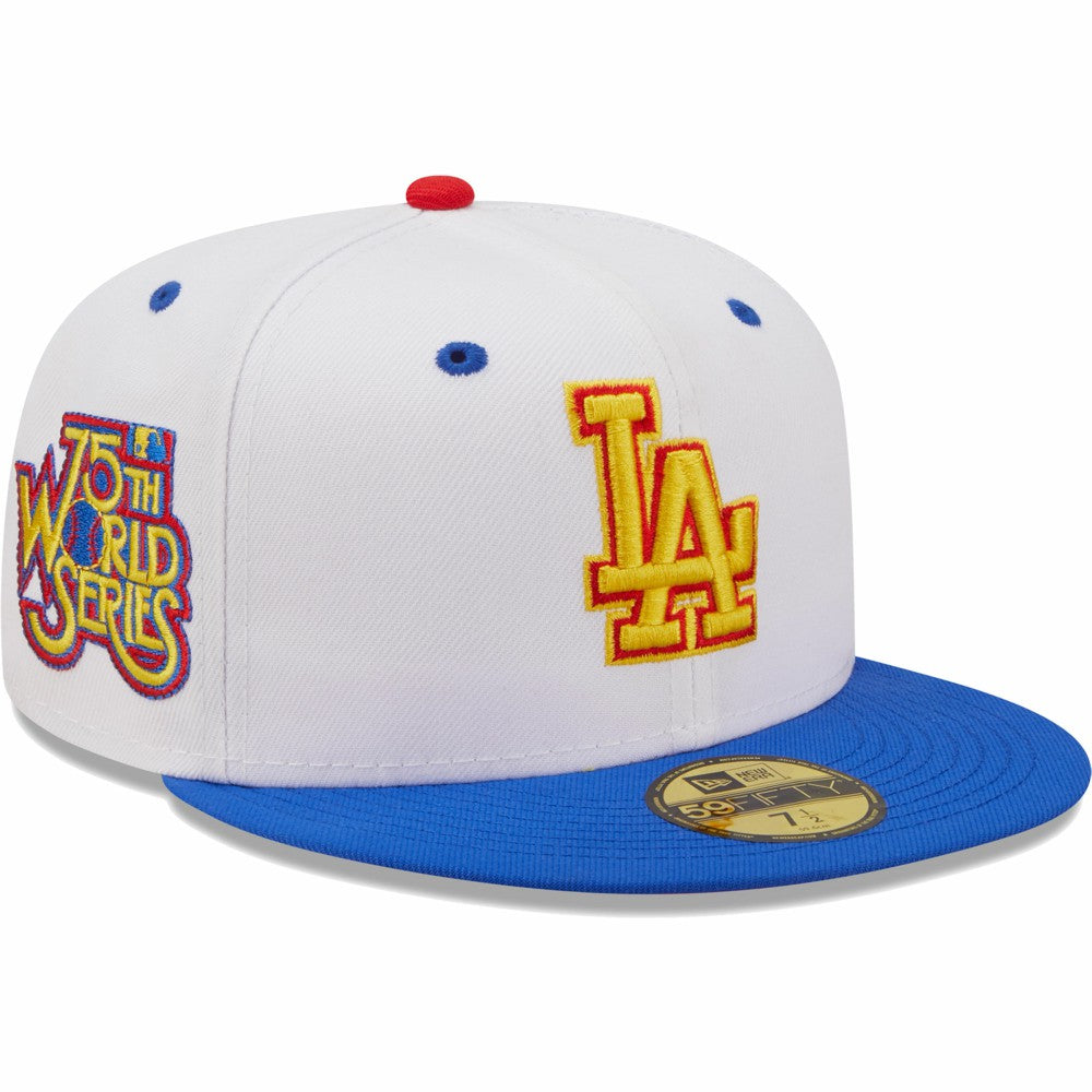 Los Angeles Dodgers 75th World Series Cherry Lolli 59FIFTY Fitted Hat White/Royal