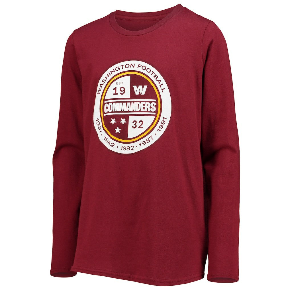 Washington Commanders Youth Secondary Logo Long Sleeve T-Shirt - Burgundy for sale