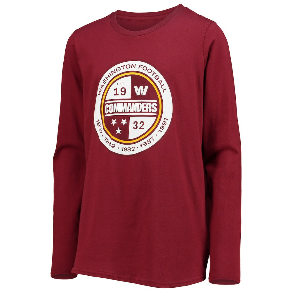 Washington Commanders Youth Secondary Logo Long Sleeve T-Shirt - Burgundy for sale