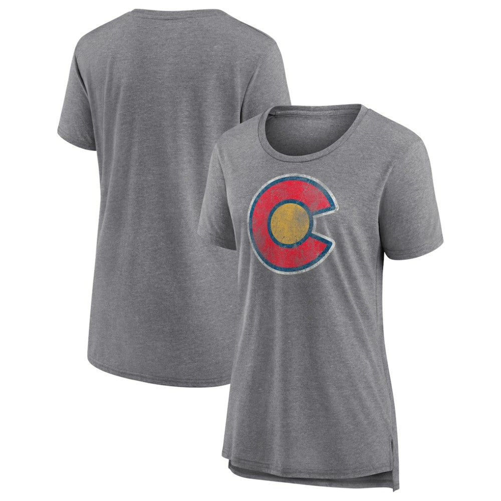 Colorado Avalanche Women's Slow Whistle Tri-Blend T-Shirt - Gray T-shirts