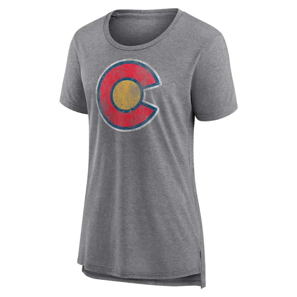 Colorado Avalanche Women's Slow Whistle Tri-Blend T-Shirt - Gray T-shirts