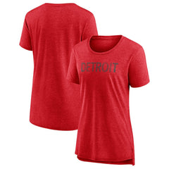Detroit Red Wings Women's Slow Whistle Tri-Blend T-Shirt - Red T-shirts