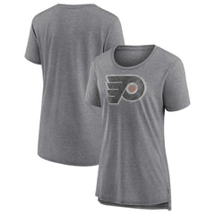 Philadelphia Flyers Women's Slow Whistle Tri-Blend T-Shirt - Gray T-shirts