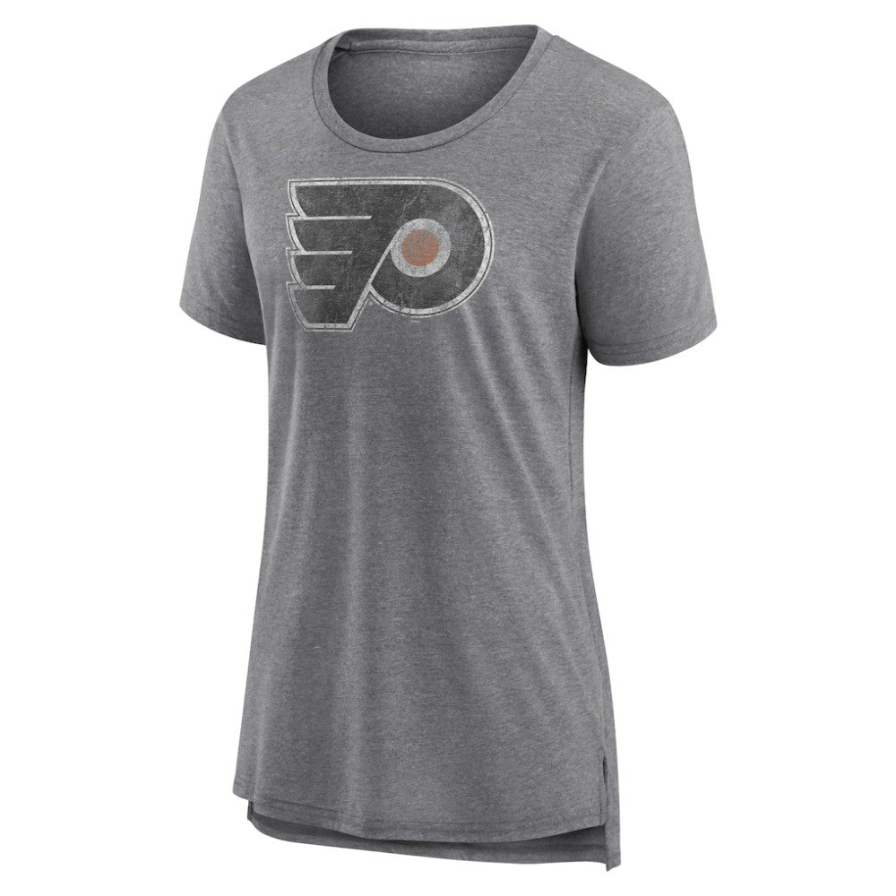 Philadelphia Flyers Women's Slow Whistle Tri-Blend T-Shirt - Gray T-shirts