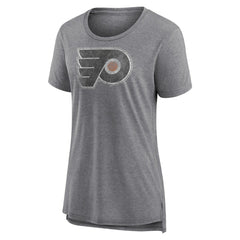Philadelphia Flyers Women's Slow Whistle Tri-Blend T-Shirt - Gray T-shirts