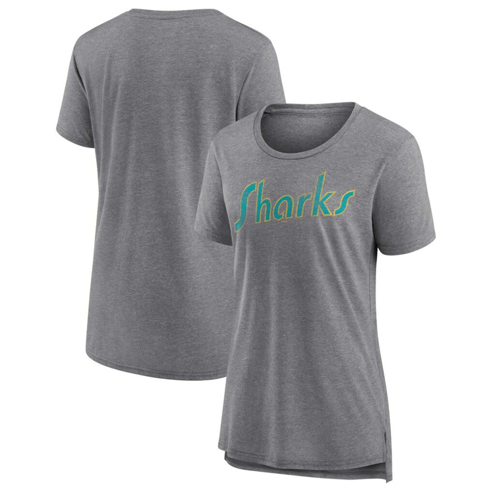 San Jose Sharks Women's Slow Whistle Tri-Blend T-Shirt - Gray T-shirts