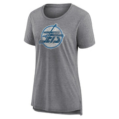 Winnipeg Jets Women's Slow Whistle Tri-Blend T-Shirt - Gray T-shirts