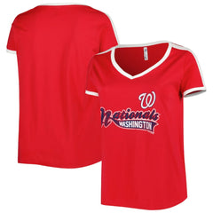 Washington Nationals Soft as a Grape Women's Plus Size V-Neck T-Shirt Red