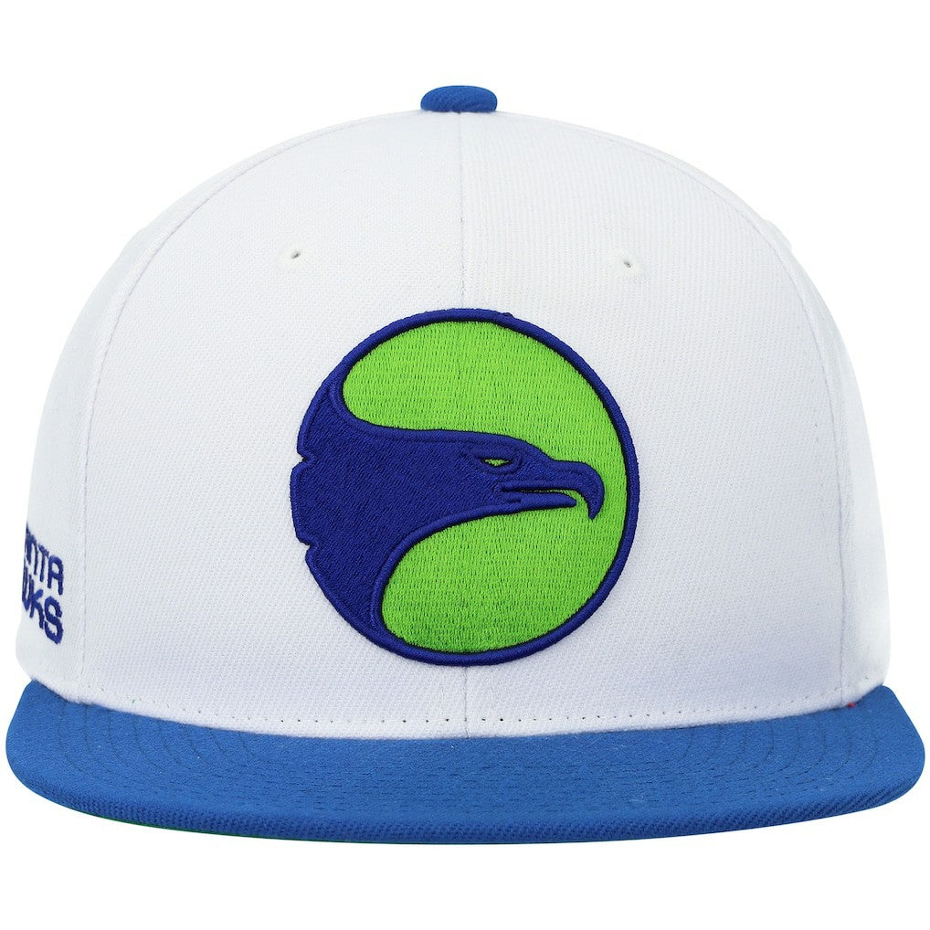 Atlanta Hawks Hardwood Classics Snapback Hat - White/Royal online