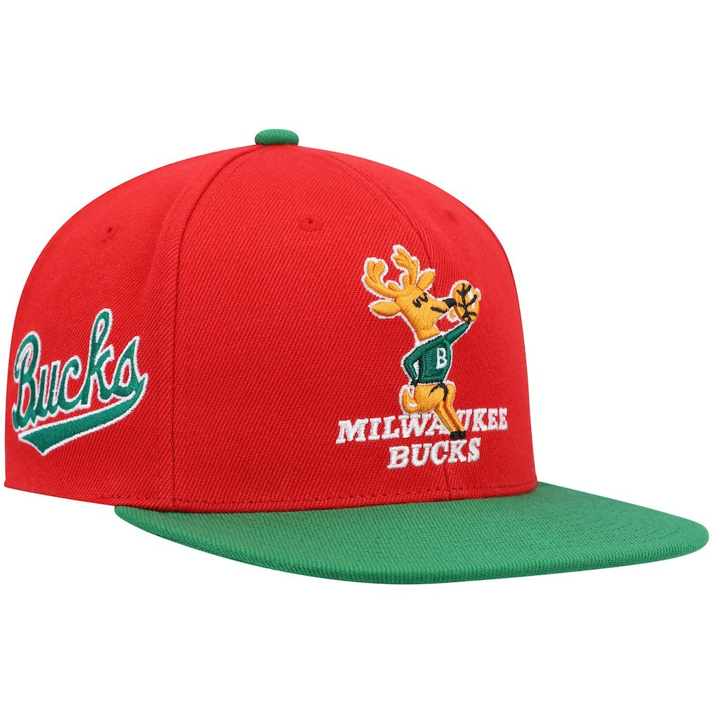 Milwaukee Bucks Hardwood Classics Snapback Hat - Red/Green outlet