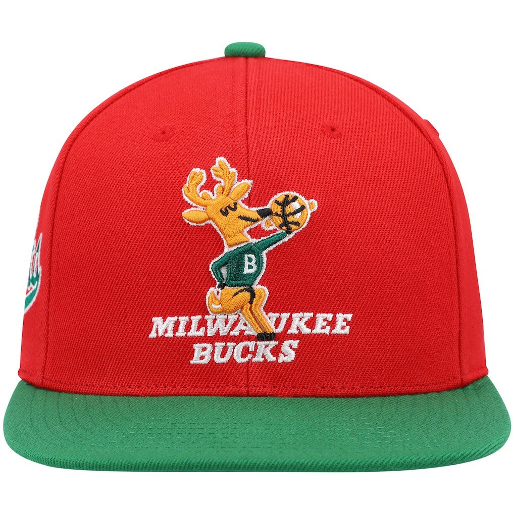 Milwaukee Bucks Hardwood Classics Snapback Hat - Red/Green outlet