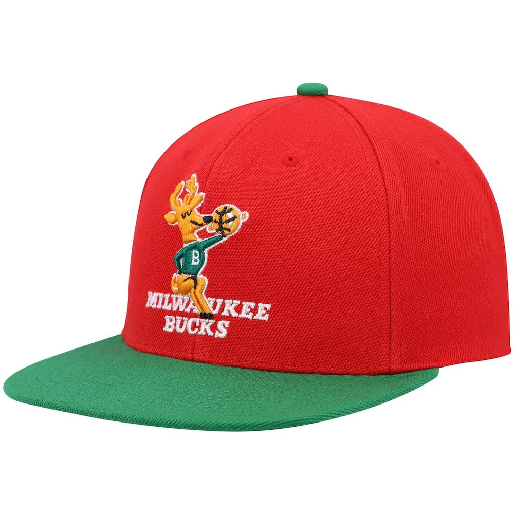 Milwaukee Bucks Hardwood Classics Snapback Hat - Red/Green outlet