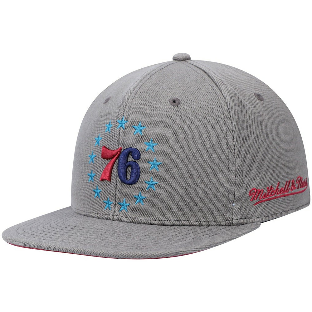 Philadelphia 76ers Hardwood Classics 60th Anniversary Carbon Cabernet Fitted Hat - Charcoal on sale
