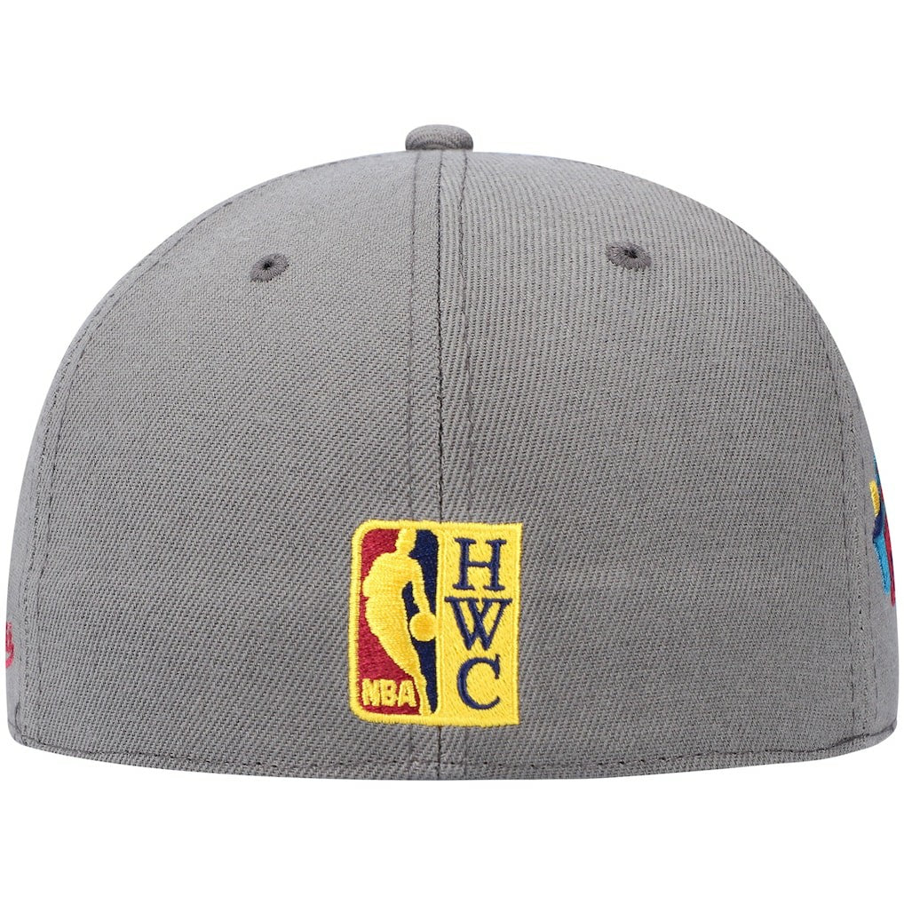Philadelphia 76ers Hardwood Classics 60th Anniversary Carbon Cabernet Fitted Hat - Charcoal on sale