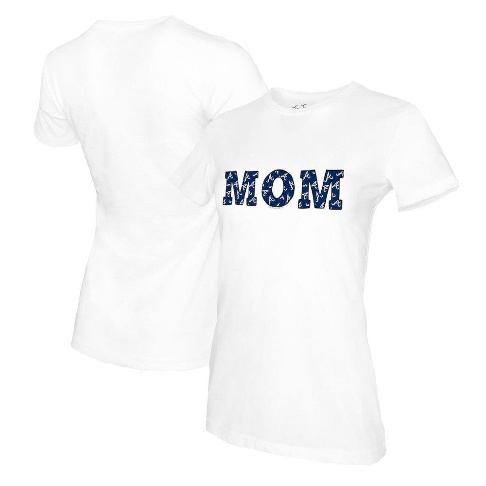 Atlanta Braves Tiny Turnip Women's Mom T-Shirt White