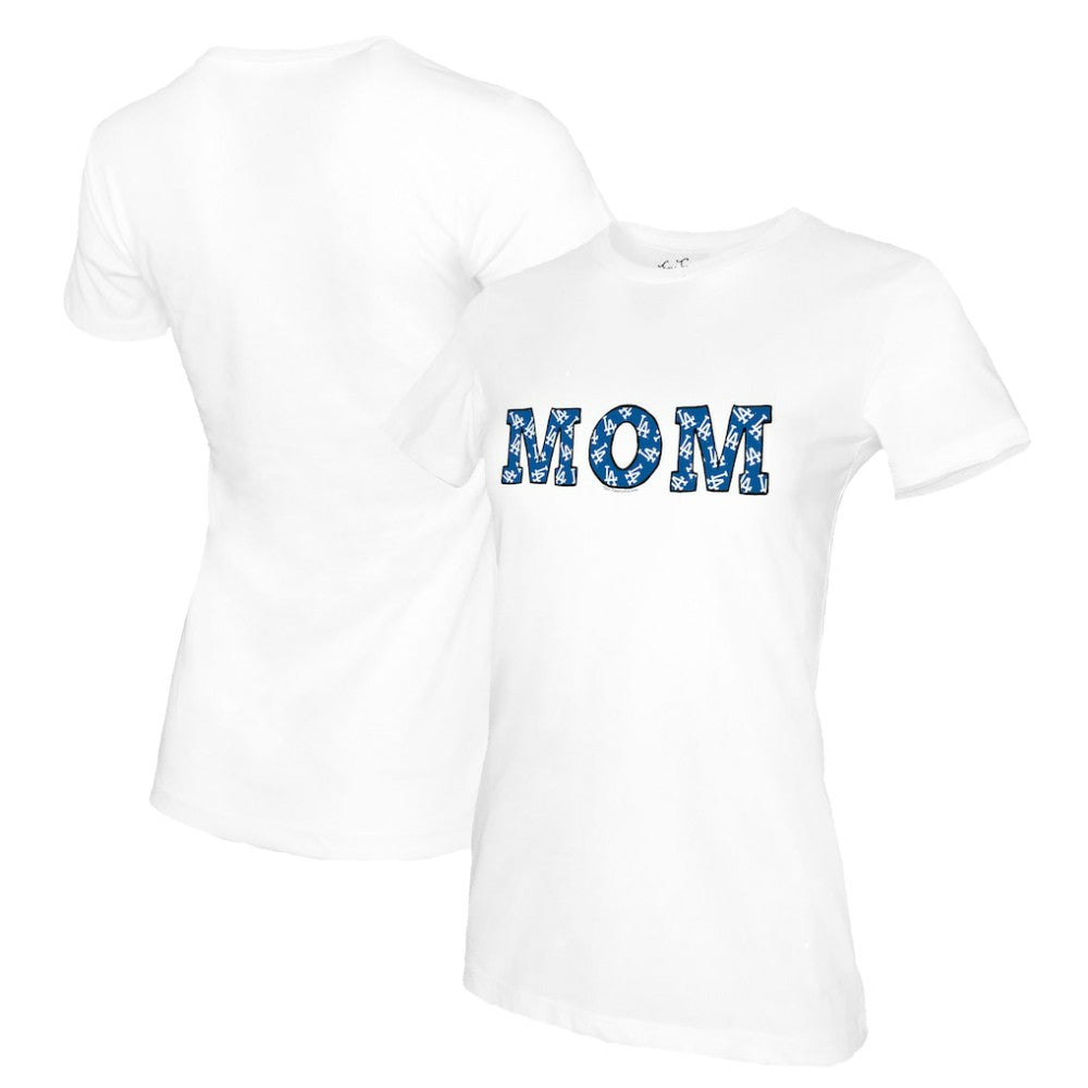 Los Angeles Dodgers Tiny Turnip Women's Mom T-Shirt White