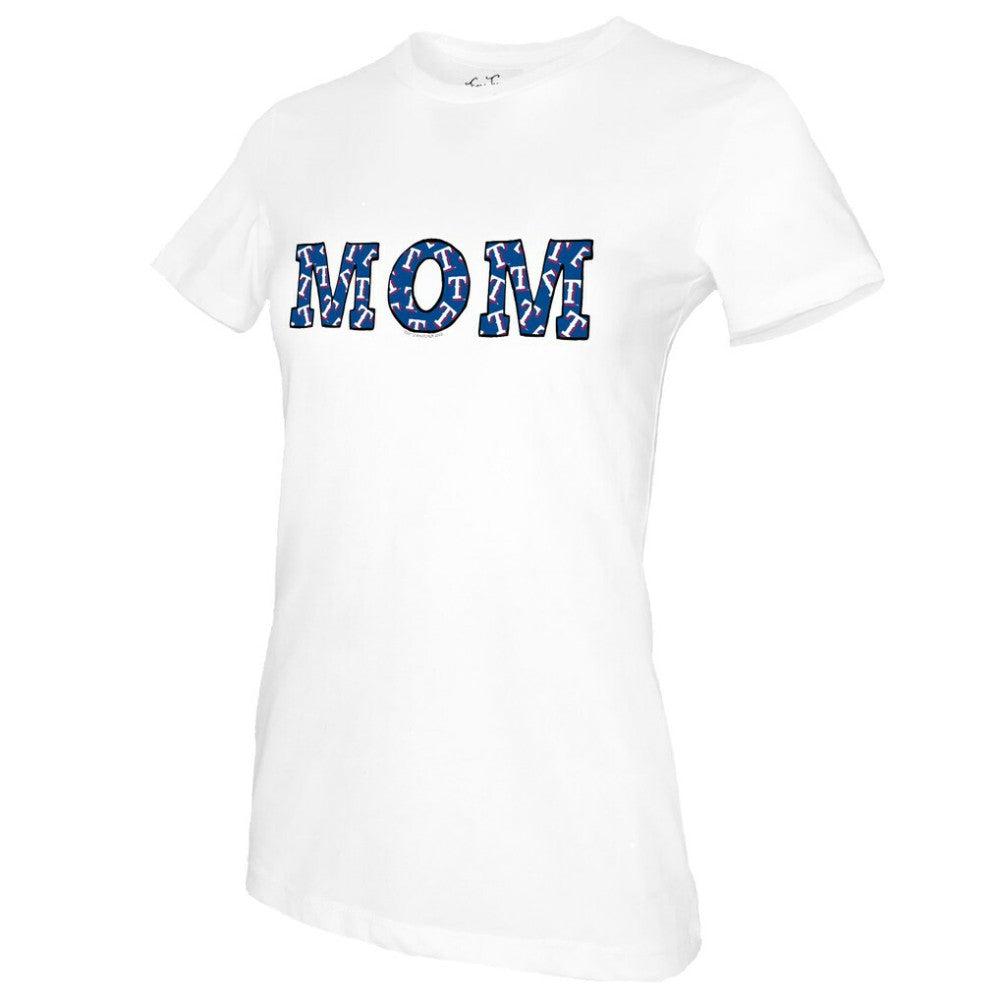 Texas Rangers Tiny Turnip Women's Mom T-Shirt White