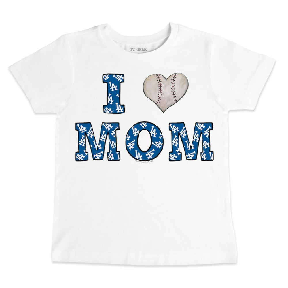 Los Angeles Dodgers Tiny Turnip Youth Heart Mom T-Shirt White