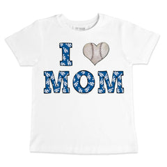 Los Angeles Dodgers Tiny Turnip Youth Heart Mom T-Shirt White