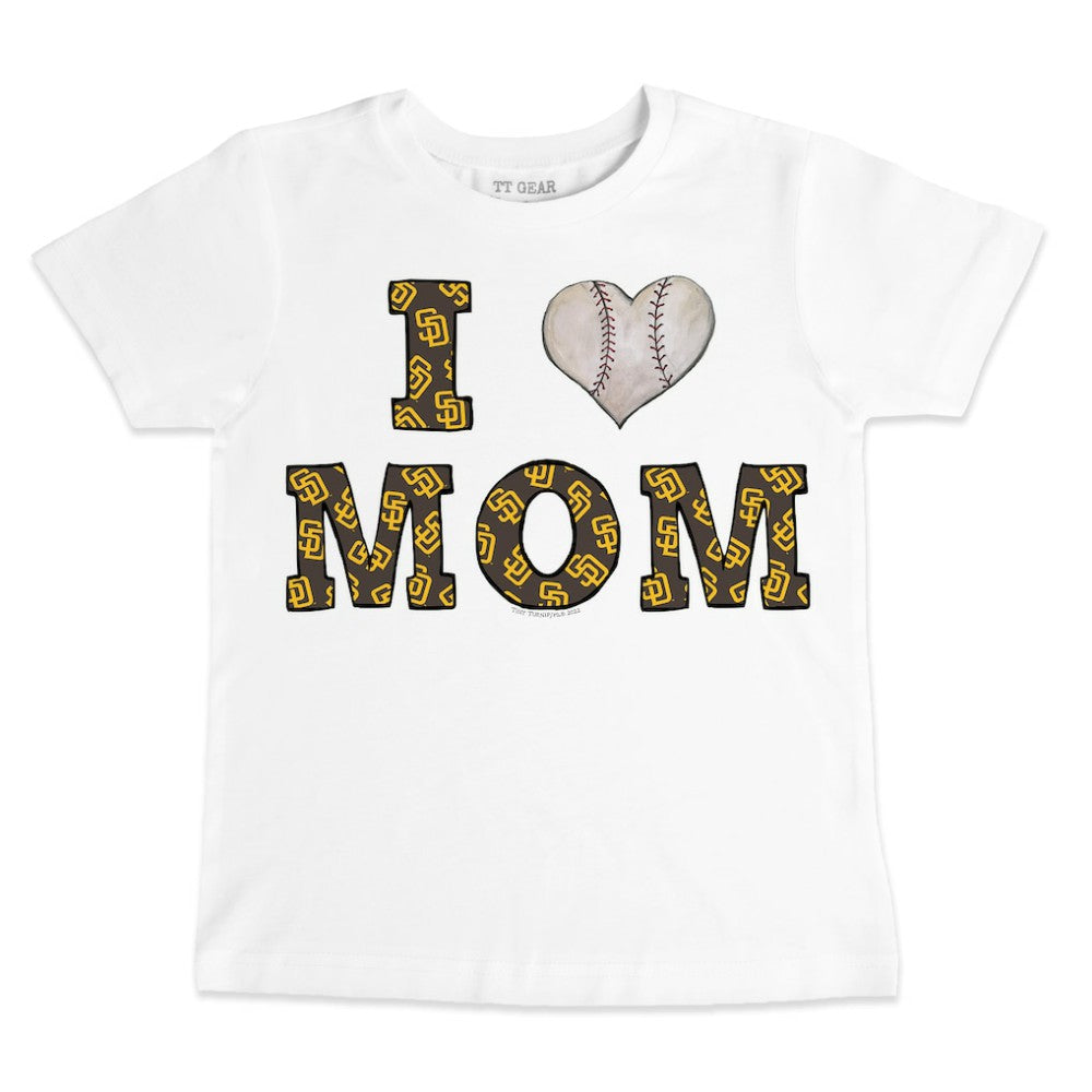 San Diego Padres Tiny Turnip Youth Heart Mom T-Shirt White