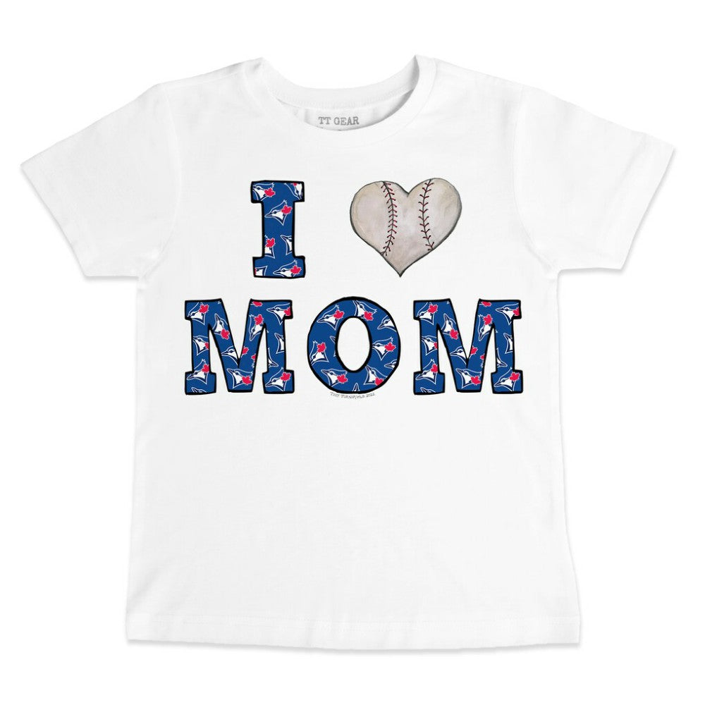 Toronto Blue Jays Tiny Turnip Youth Heart Mom T-Shirt White