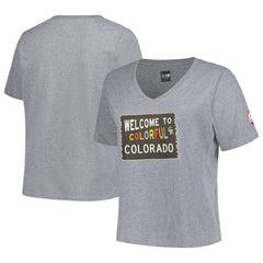 Colorado Rockies Women's City Connect Plus Size V-Neck T-Shirt Gray