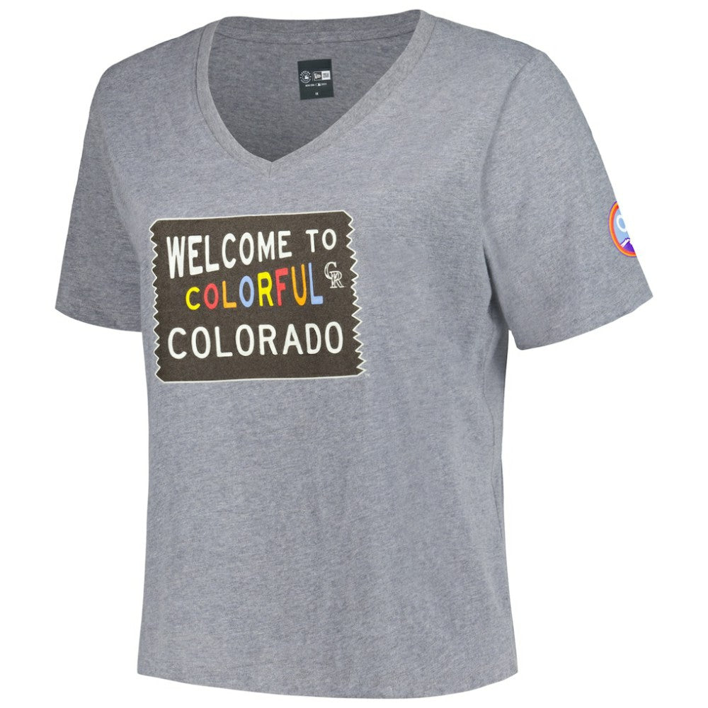 Colorado Rockies Women's City Connect Plus Size V-Neck T-Shirt Gray