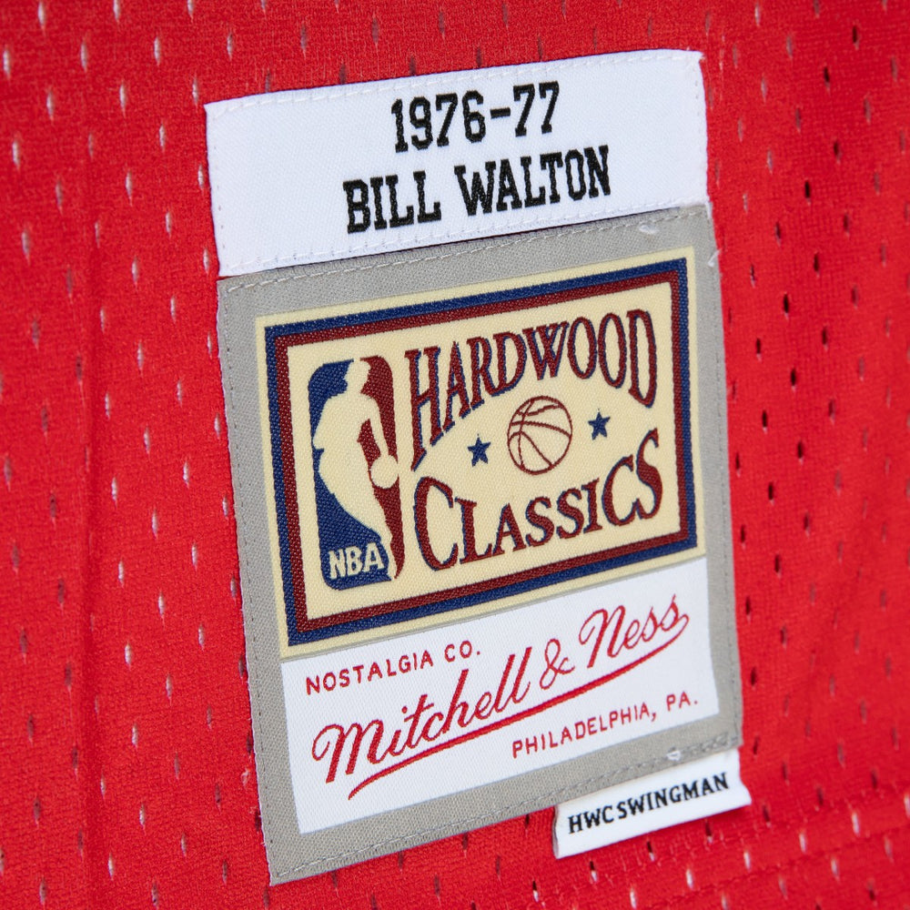 Bill Walton Portland Trail Blazers 1976/77 Hardwood Classics Fadeaway Swingman Player Jersey - Red/Black on sale