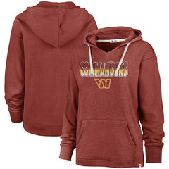 Washington Commanders '47 Women's Color Rise Kennedy Pullover V-Neck Hoodie - Heathered Burgundy outlet