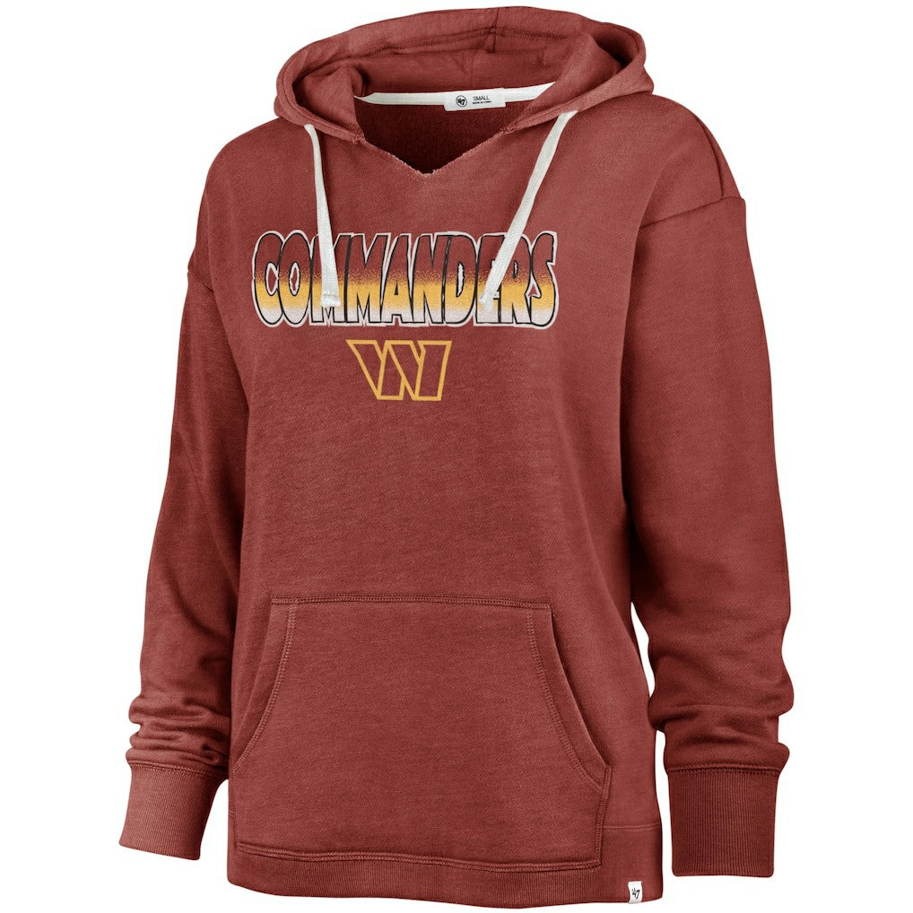 Washington Commanders '47 Women's Color Rise Kennedy Pullover V-Neck Hoodie - Heathered Burgundy outlet