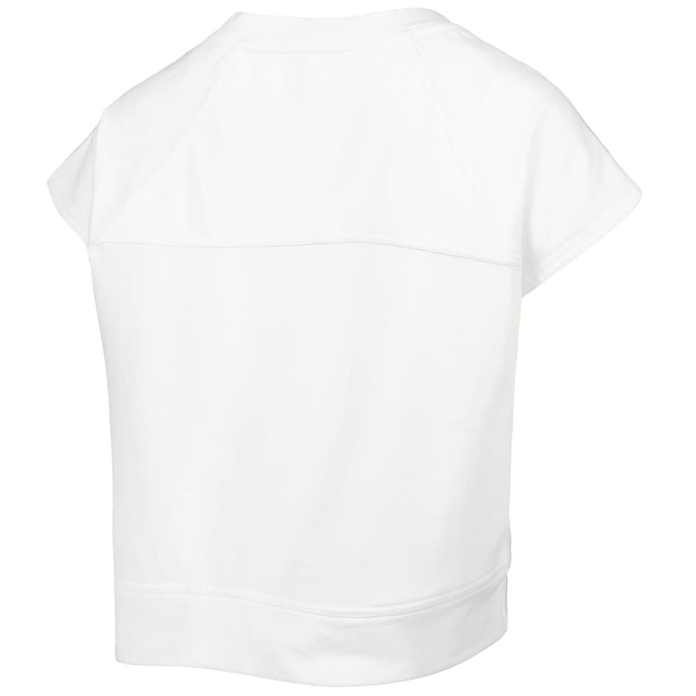 Golden State Warriors Lusso Women's Margot Cropped Tri-Blend Cap Sleeve Sweatshirt sale - White sale