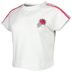 Phoenix Suns Lusso Women's Margot Cropped Tri-Blend Cap Sleeve Sweatshirt - White shop