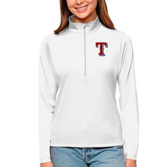 Texas Rangers Antigua Women's Tribute Quarter-Zip Pullover Top White