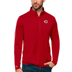 Cincinnati Reds Antigua Tribute Quarter-Zip Pullover Top Red