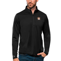 Houston Astros Antigua Tribute Quarter-Zip Pullover Top Black