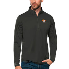 Houston Astros Antigua Tribute Quarter-Zip Pullover Top Charcoal