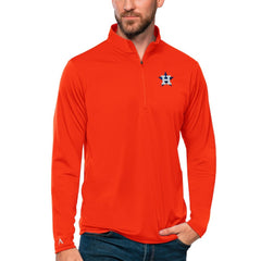 Houston Astros Antigua Tribute Quarter-Zip Pullover Top Orange