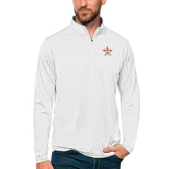 Houston Astros Antigua Tribute Quarter-Zip Pullover Top White