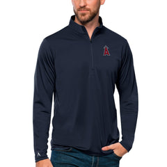Los Angeles Angels Antigua Tribute Quarter-Zip Pullover Top Navy